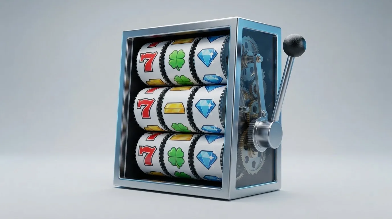Schéma d'un mécanisme de rouleaux de machine à sous affiché sur un écran.